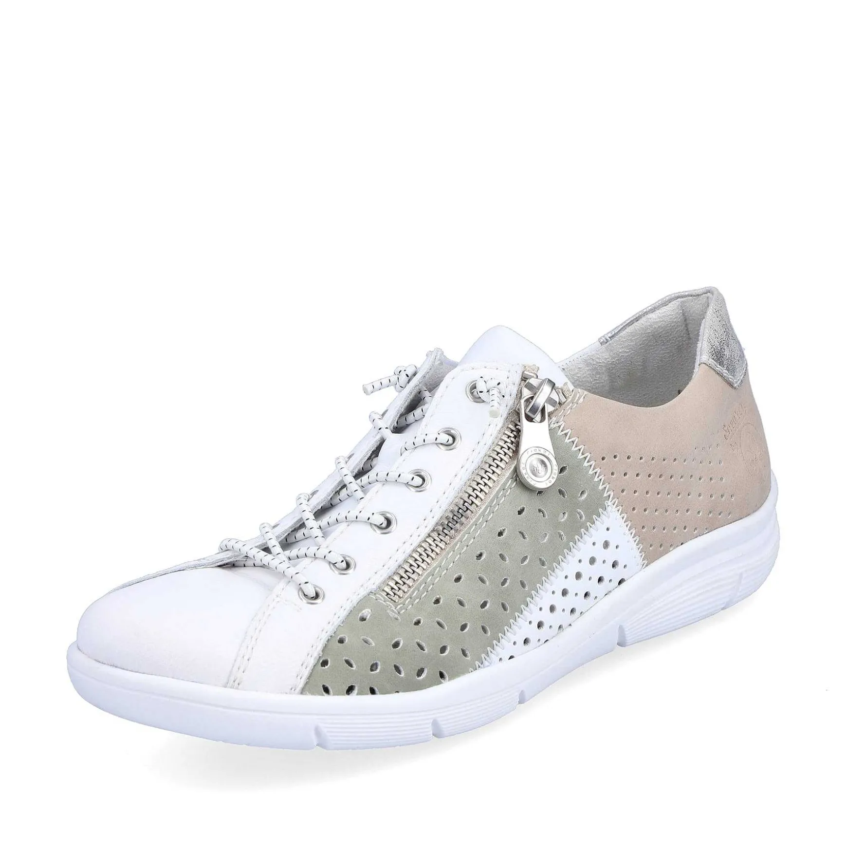 Rieker Women'S Slippers Pearl White-Mint Green-Beige
