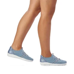 Rieker Women'S Slippers Sky Blue-Pure White