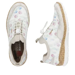 Rieker Women'S Slippers White-Multi-Cream Beige