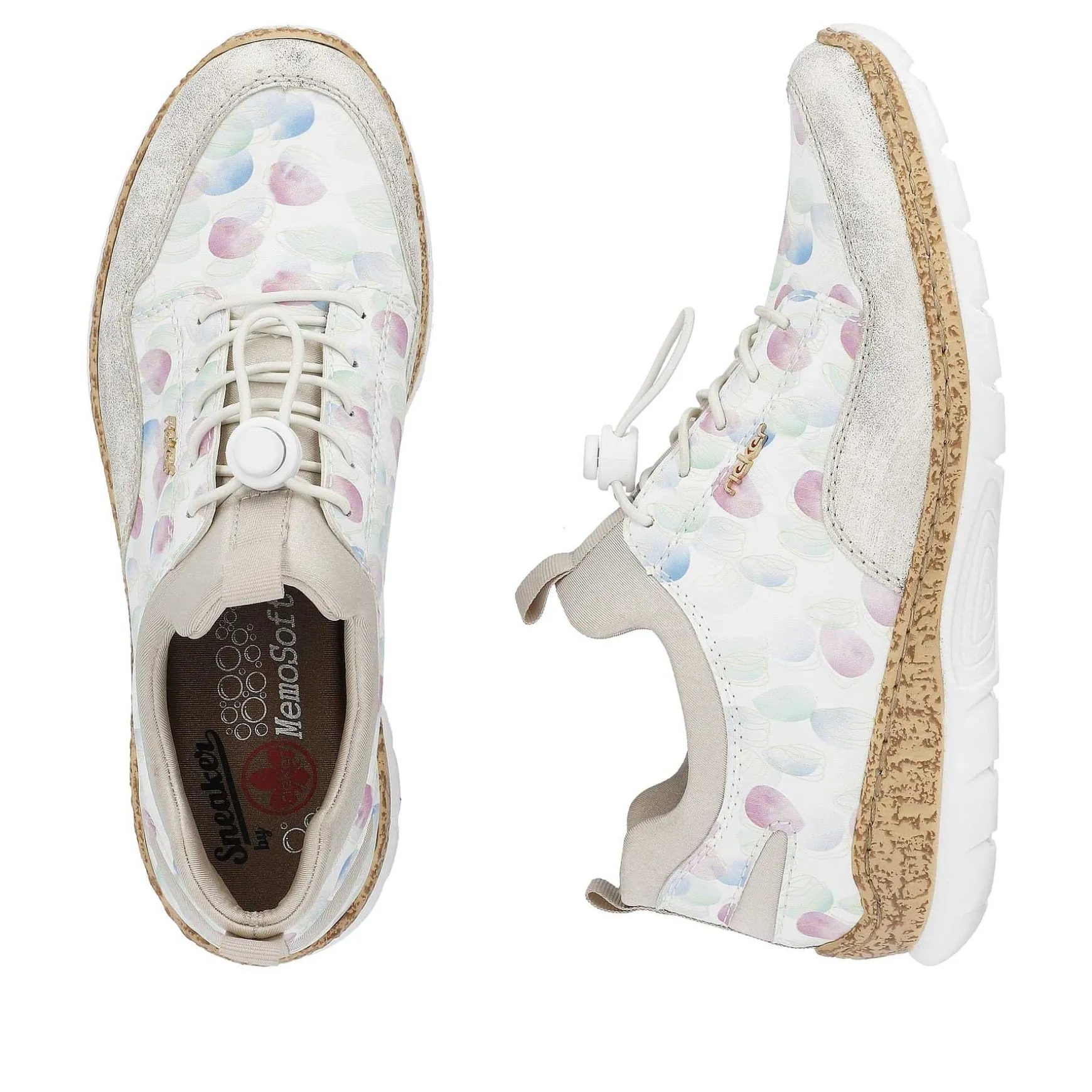 Rieker Women'S Slippers White-Multi-Cream Beige