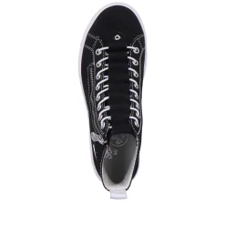 Rieker Women'S Sneaker High Night Black-Crystal White