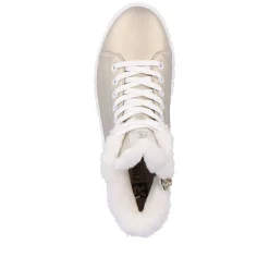 Rieker Women'S Sneaker High Glitter Gold Frost White