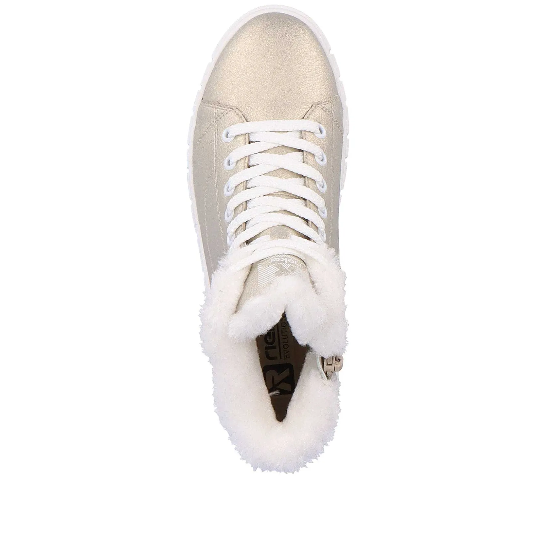 Rieker Women'S Sneaker High Glitter Gold Frost White