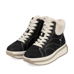 Rieker Women'S Sneaker High Night Black Cream Beige