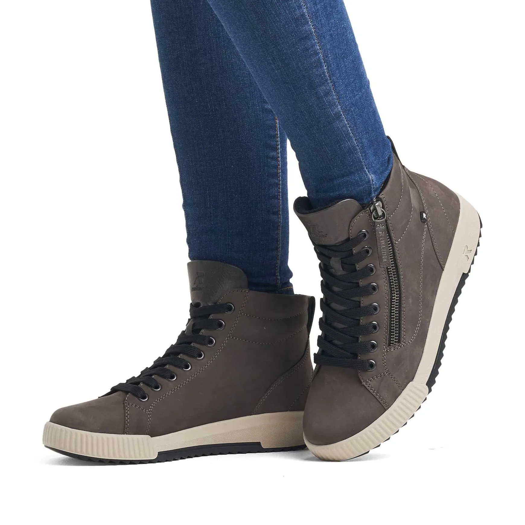 Rieker Women'S Sneaker High Stone Grey