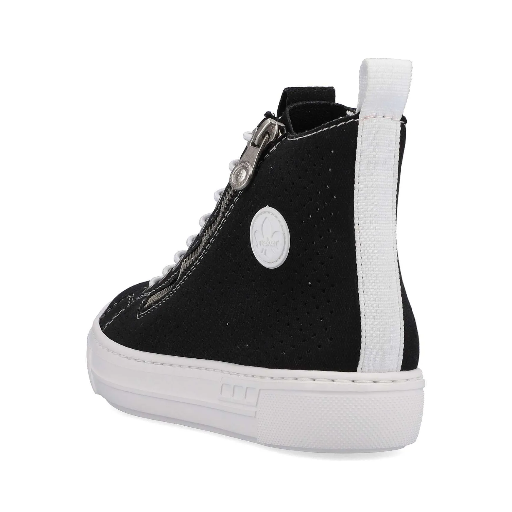 Rieker Women'S Sneaker High Night Black-Crystal White