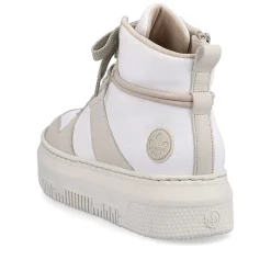 Rieker Women'S Sneaker High Swan White Beige