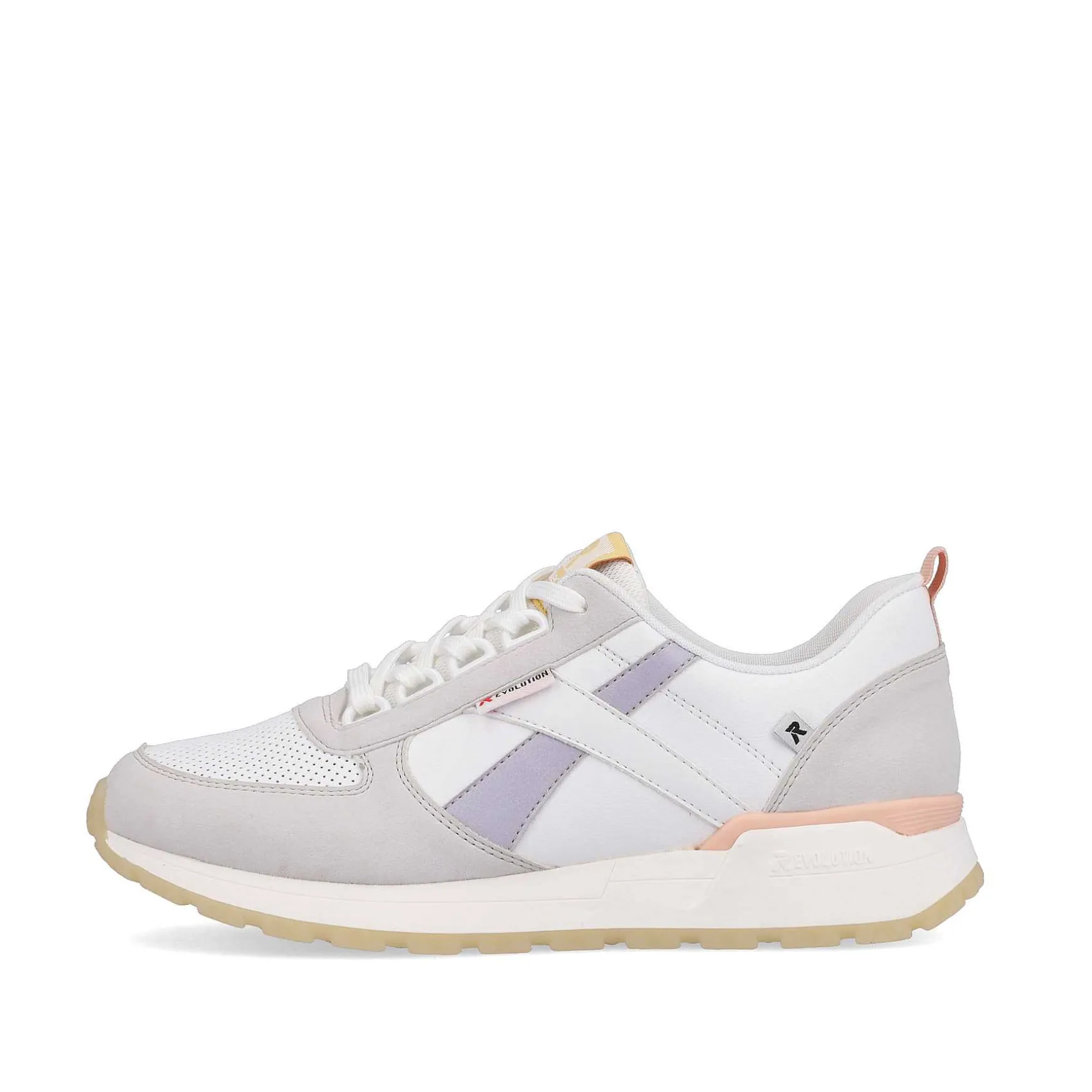 Rieker Women'S Sneaker Low Swan-White Clay-Beige Pastel