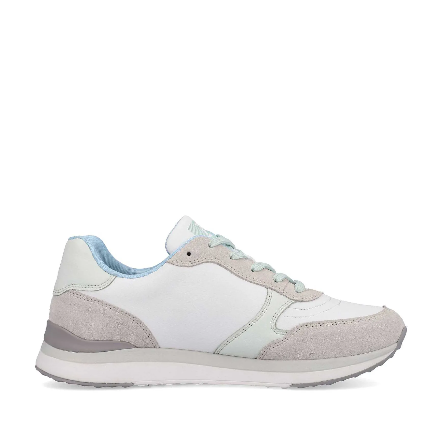 Rieker Women'S Sneaker Low Swan-White Clay-Beige Ice-Blue