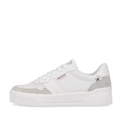 Rieker Women'S Sneaker Low Swan-White Stone-Grey