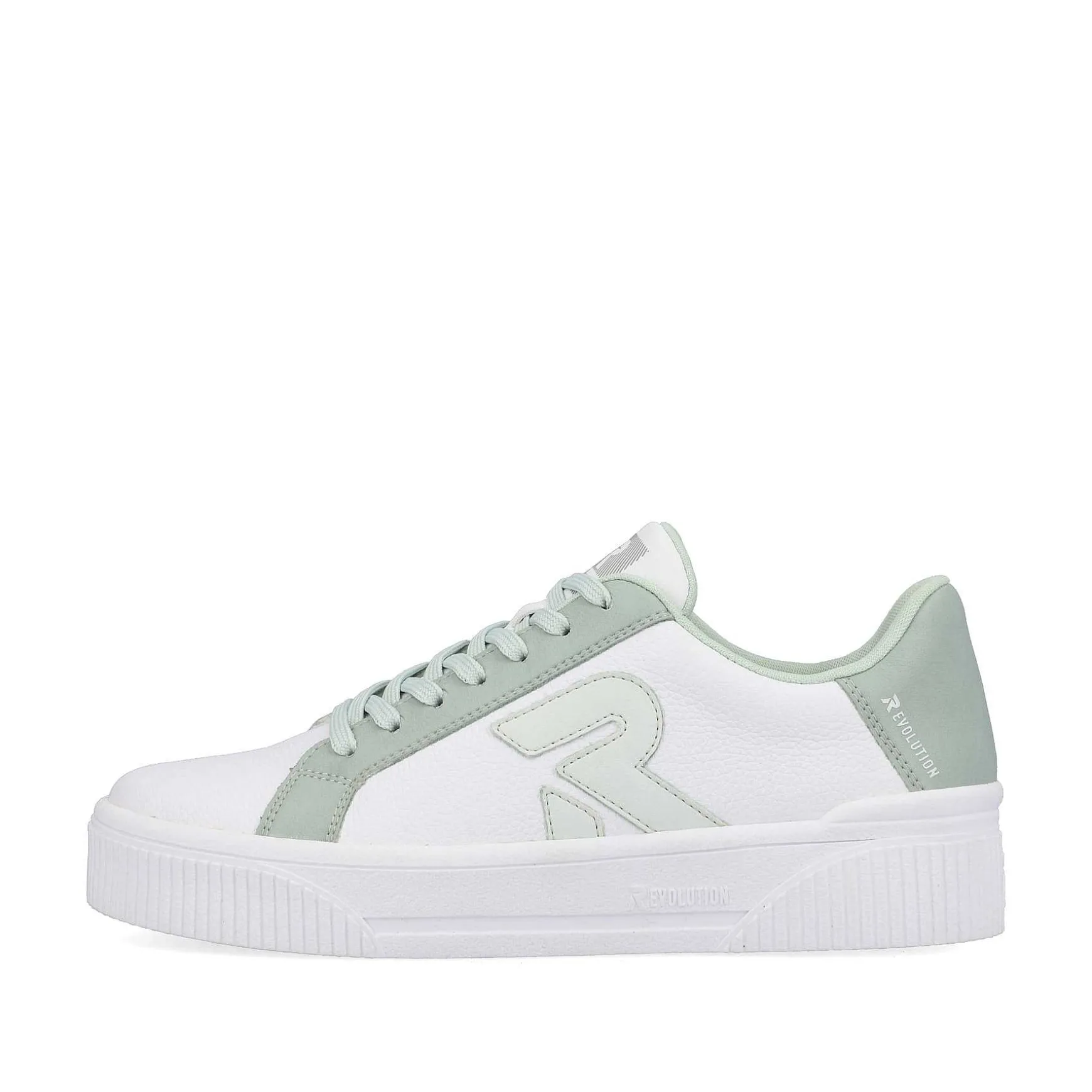 Rieker Women'S Sneaker Low Swan-White Mint-Green