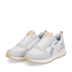 Rieker Women'S Sneaker Low Swan-White Clay-Beige Pastel