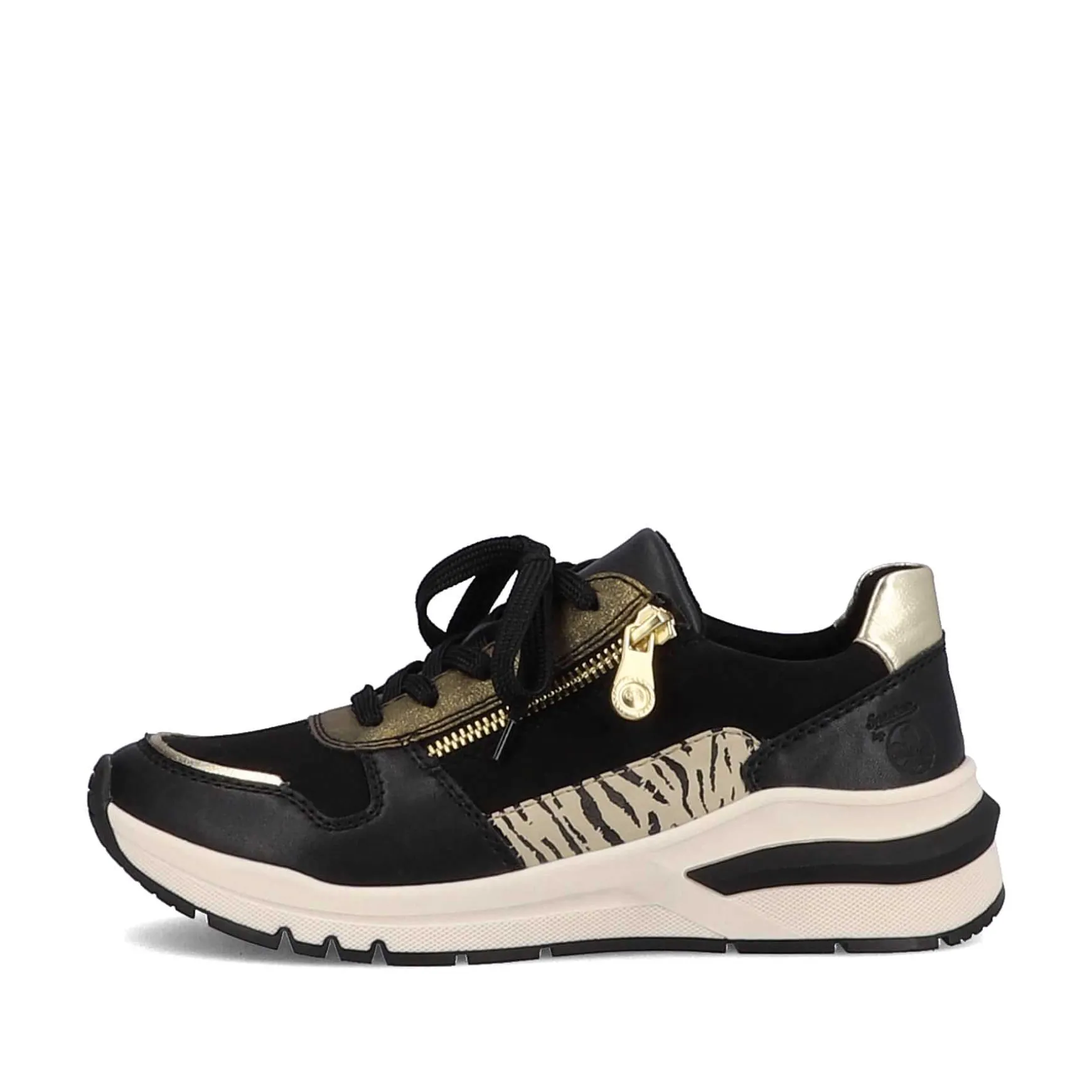 Rieker Women'S Sneaker Low Urban Black-Cream White