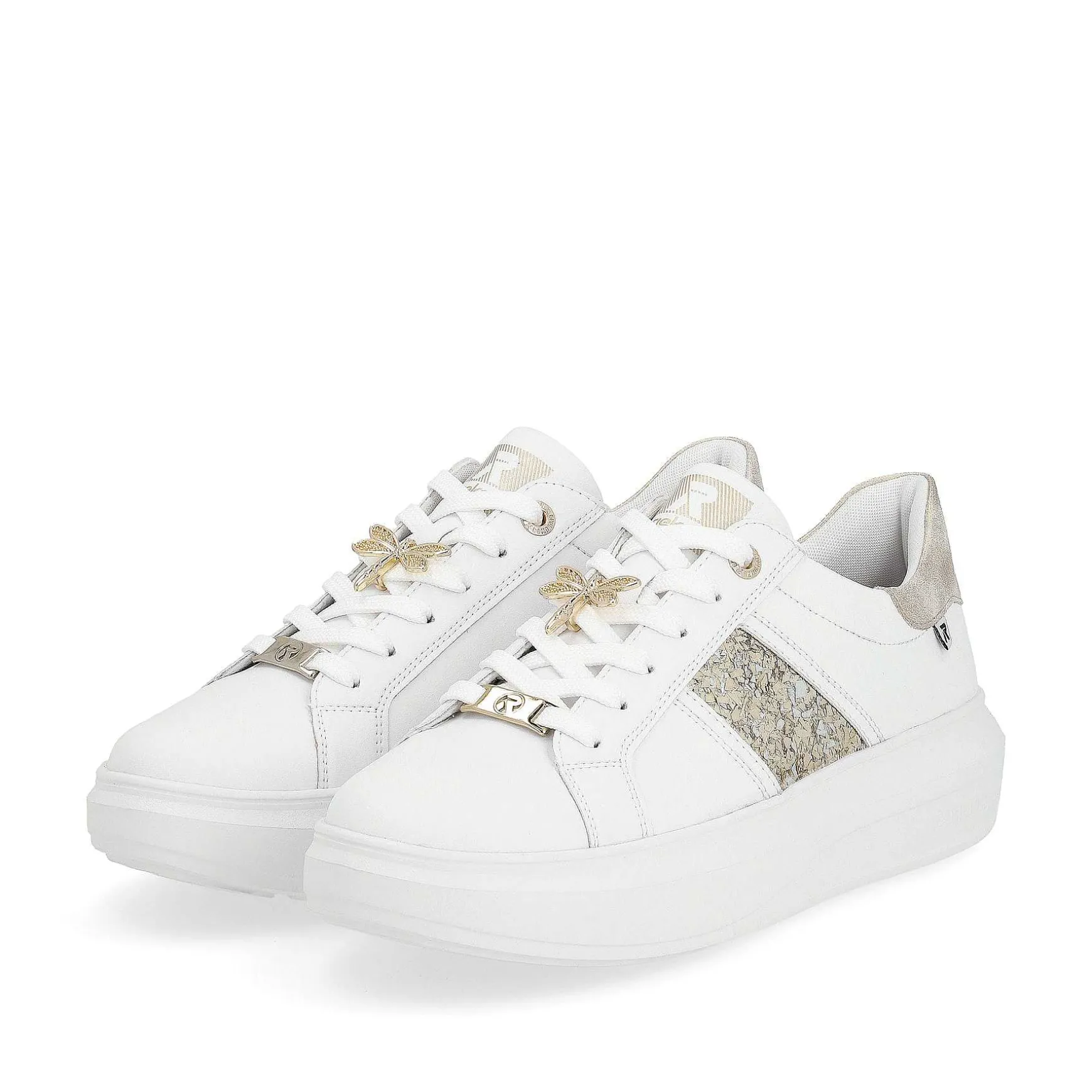 Rieker Women'S Sneaker Low Swan-White Gold
