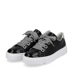 Rieker Women'S Sneaker Low Glossy Black