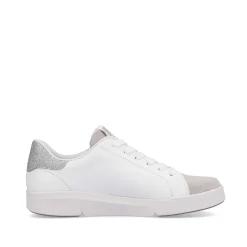 Rieker Women'S Sneaker Low Swan-White Beige
