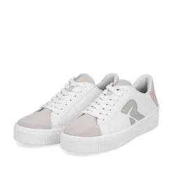 Rieker Women'S Sneaker Low Vanilla-White Stone-Grey