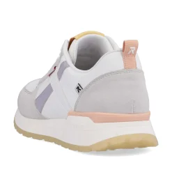 Rieker Women'S Sneaker Low Swan-White Clay-Beige Pastel