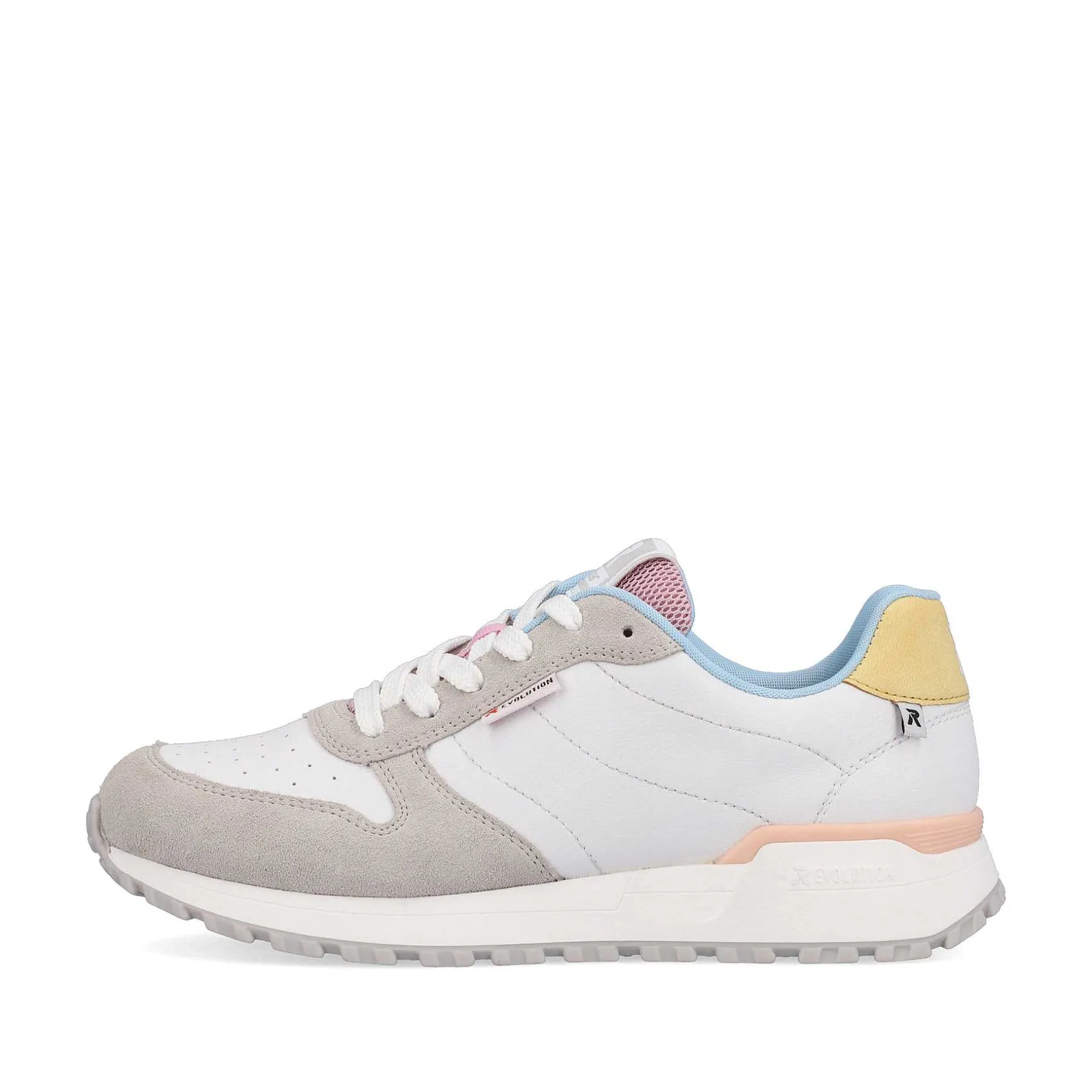 Rieker Women'S Sneaker Low Swan-White Stone-Grey