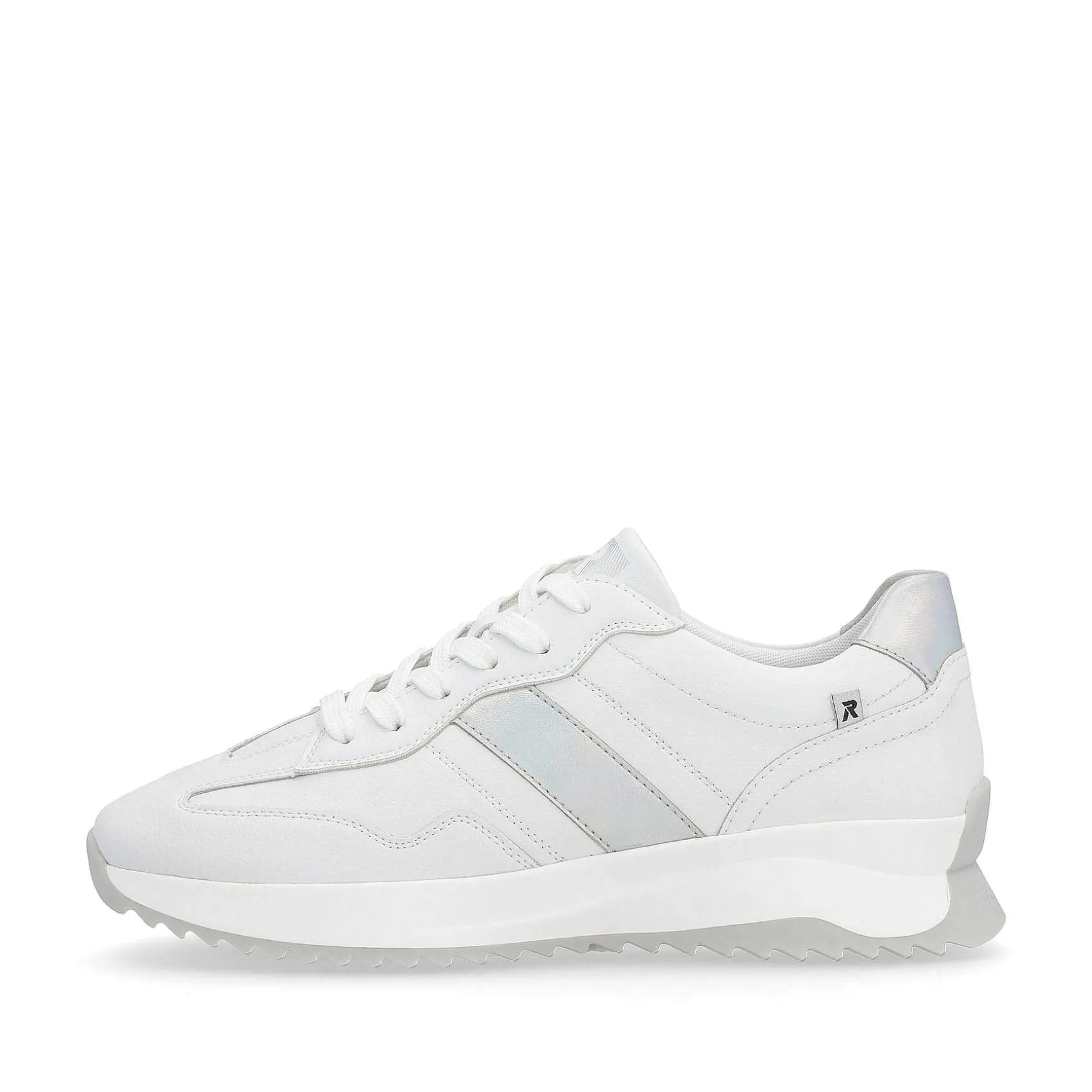 Rieker Women'S Sneaker Low Pearl-White Silver-Metallic