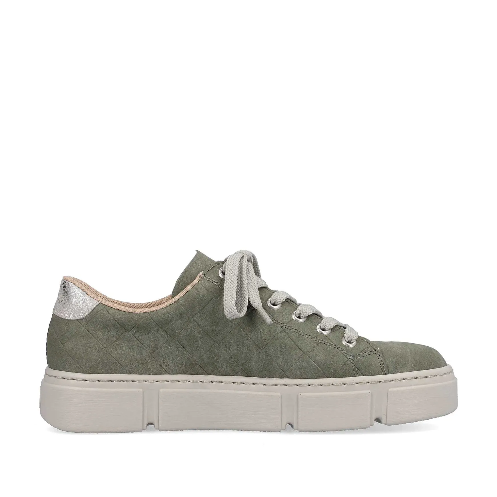 Rieker Women'S Sneaker Low Olive Green-Sand Beige
