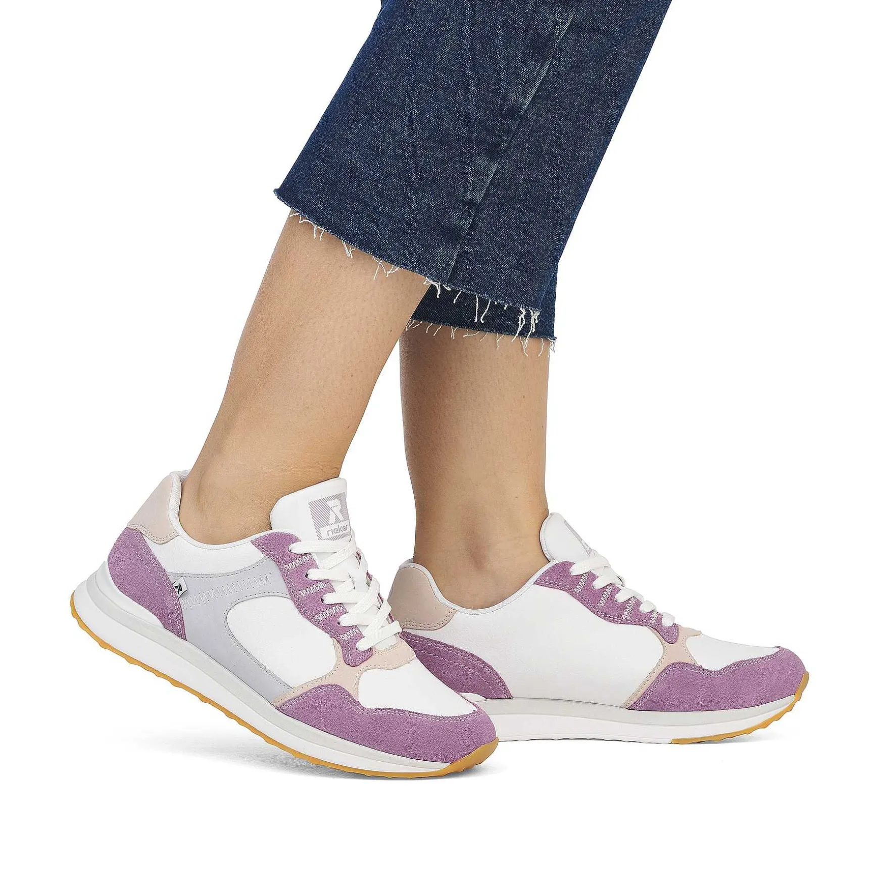 Rieker Women'S Sneaker Low Lilac Pearl-White