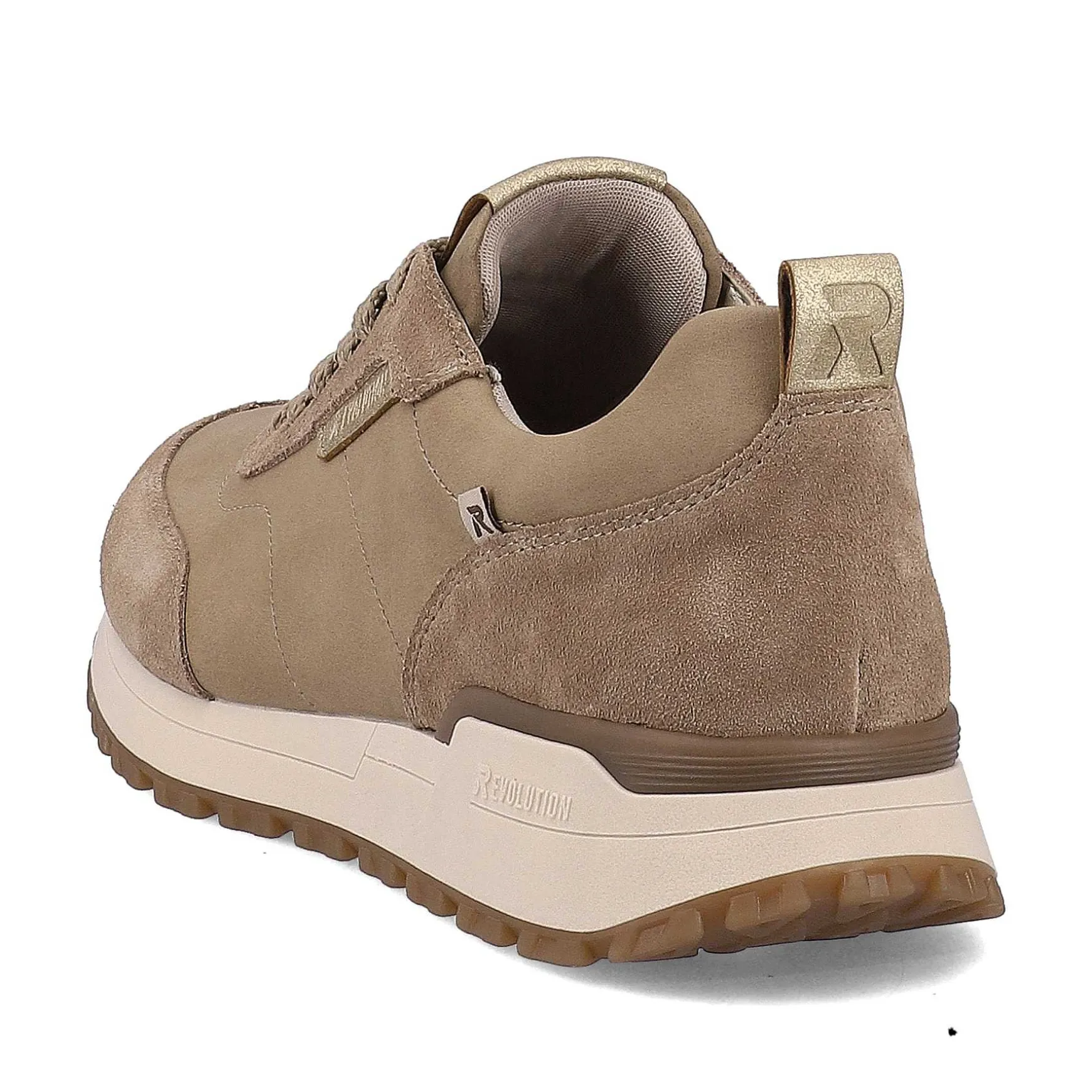 Rieker Women'S Sneaker Low Mocha Cream-Beige