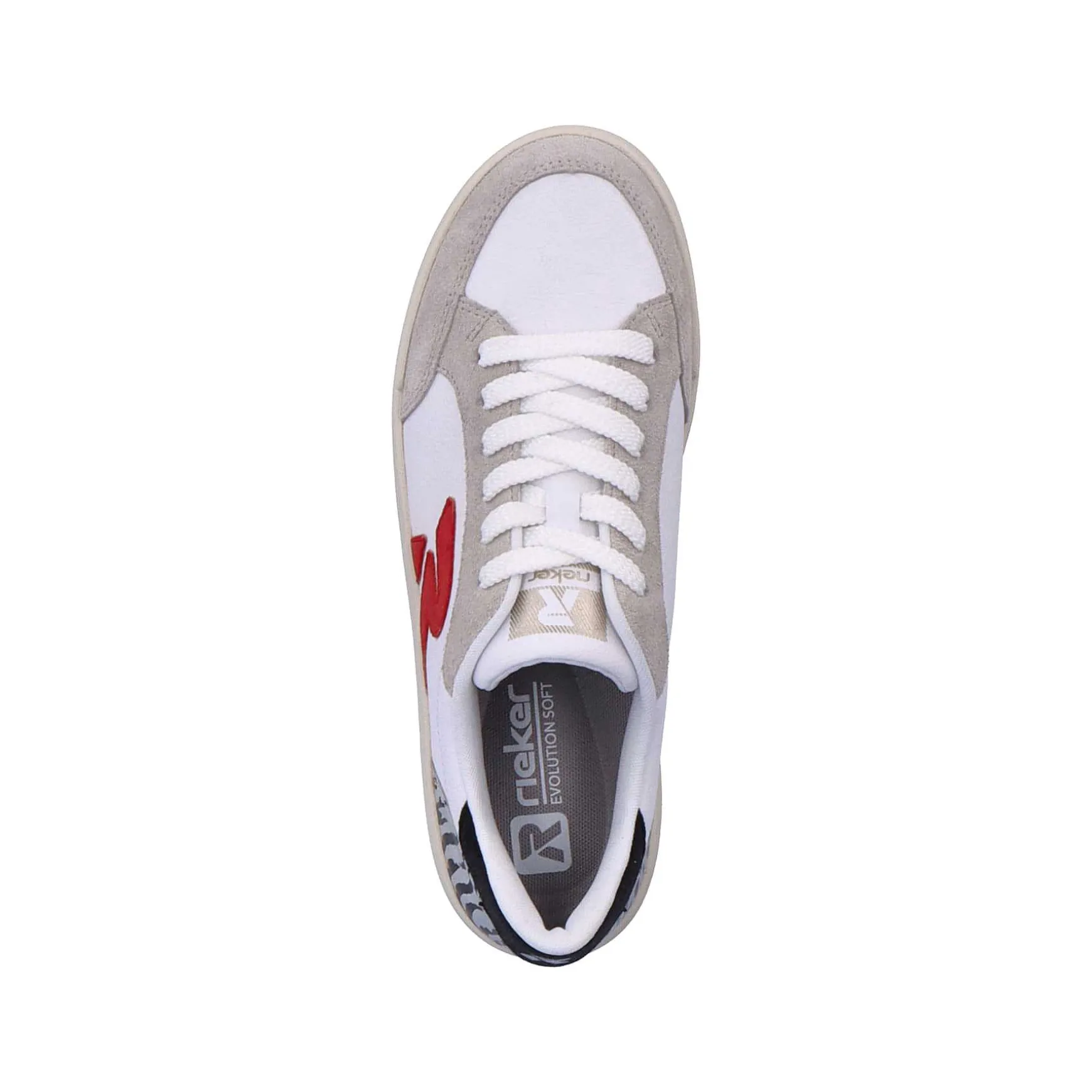 Rieker Women'S Sneaker Low Swan-White Arctic-Grey Zebra