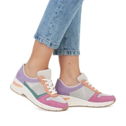 Rieker Women'S Sneaker Low Beige-Multicolored