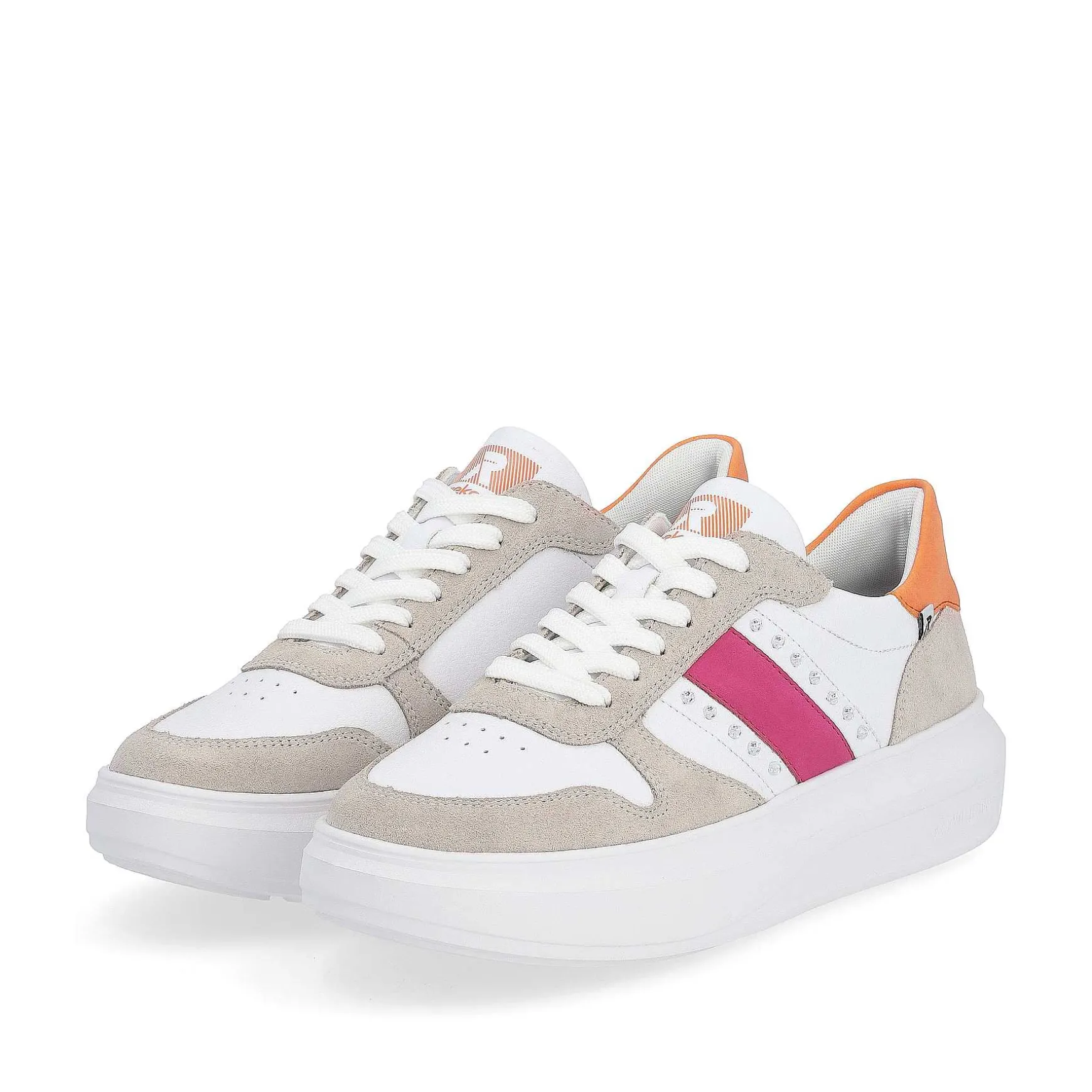 Rieker Women'S Sneaker Low Pearl-White Sand-Beige