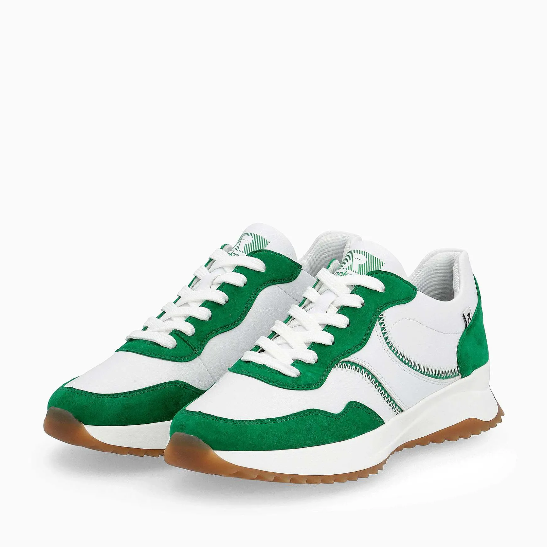 Rieker Women'S Sneaker Low Clear-White Emerald-Green