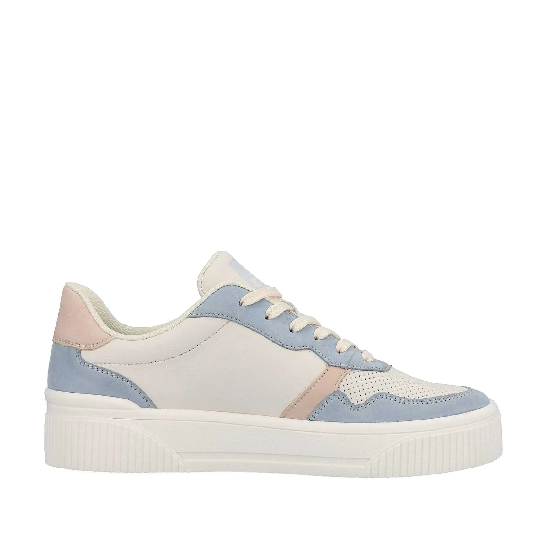 Rieker Women'S Sneaker Low Vanilla-White Light-Blue