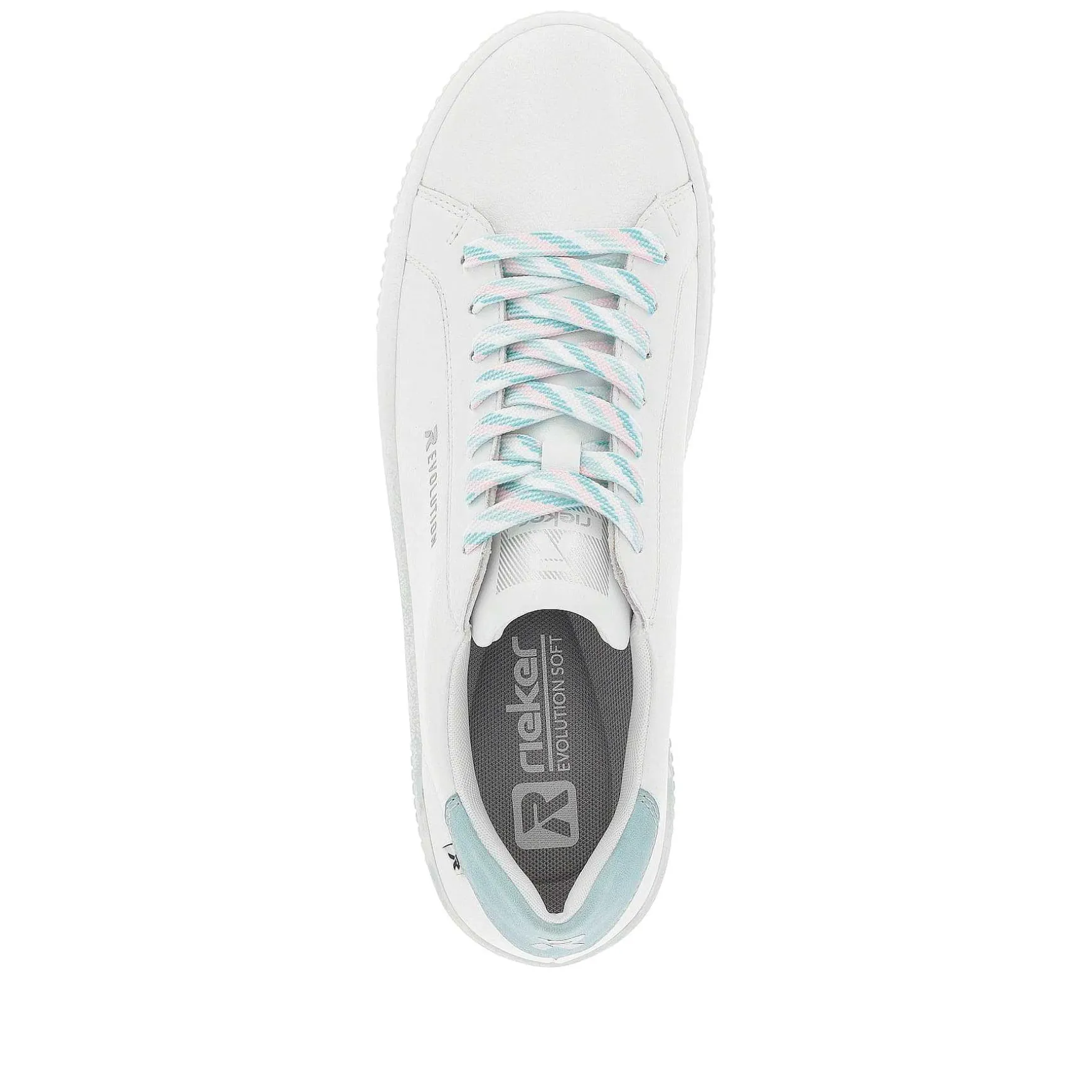 Rieker Women'S Sneaker Low Crystal-White Light-Aqua