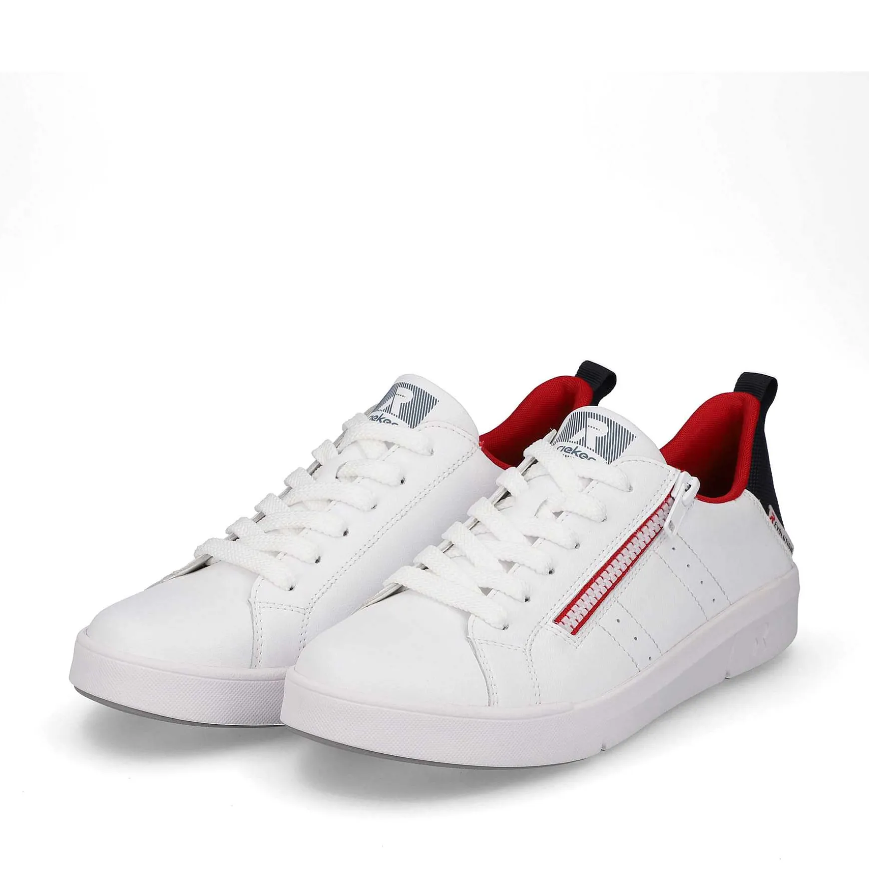Rieker Women'S Sneaker Low Snow-White True-Red