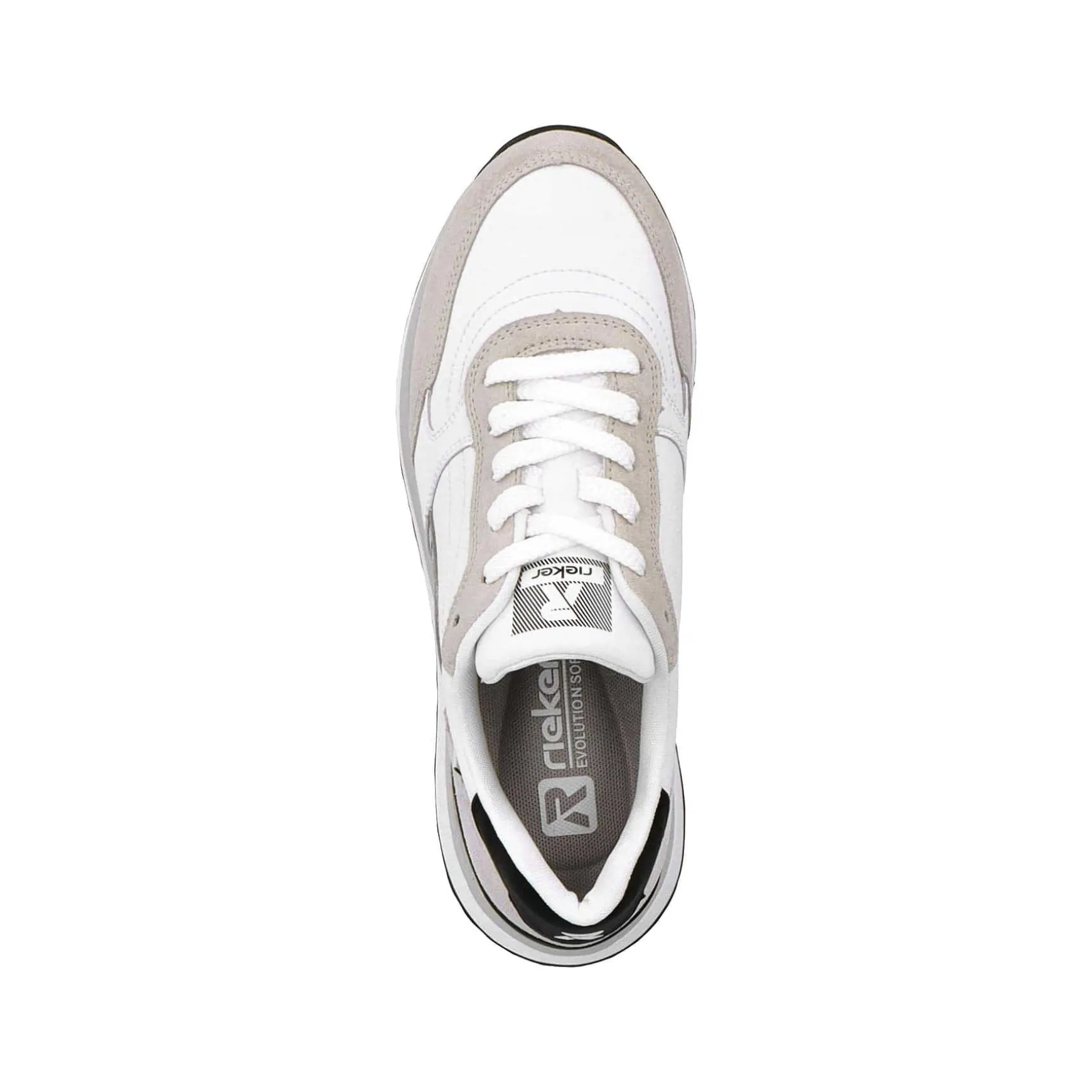 Rieker Women'S Sneaker Low Swan-White Arctic-Grey Zebra