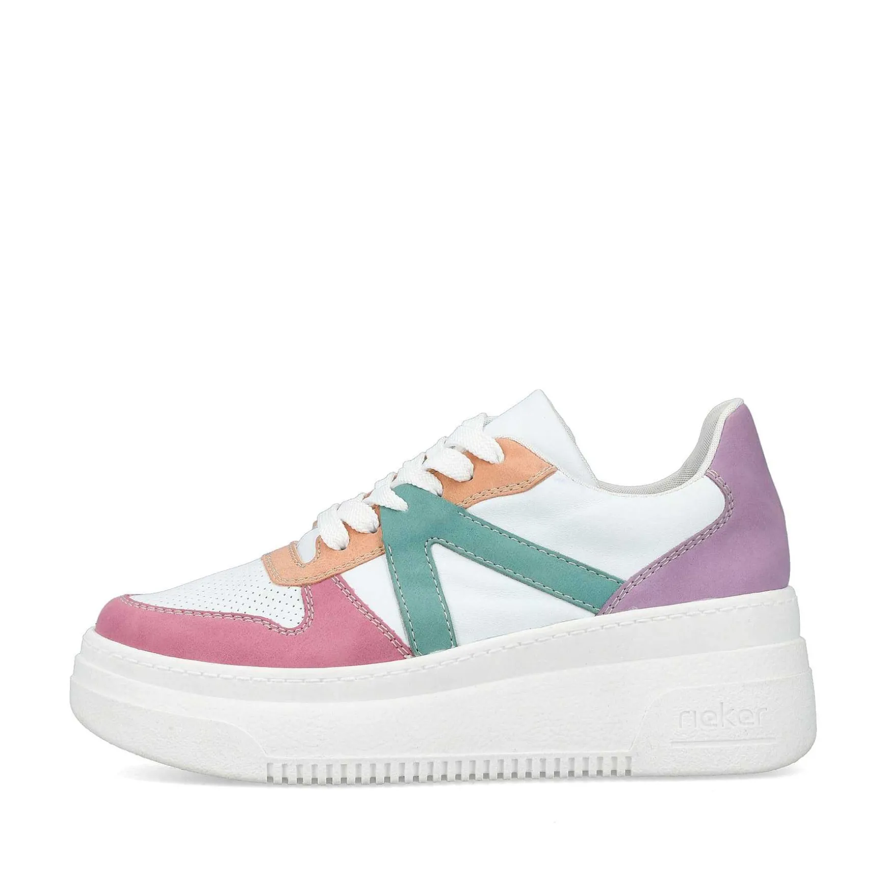 Rieker Women'S Sneaker Low Ice White-Multicolored
