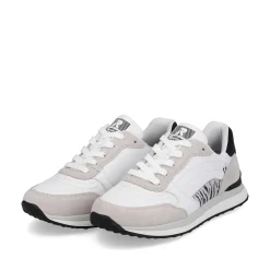 Rieker Women'S Sneaker Low Swan-White Arctic-Grey Zebra