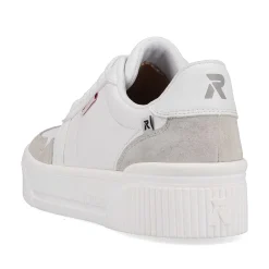 Rieker Women'S Sneaker Low Swan-White Stone-Grey