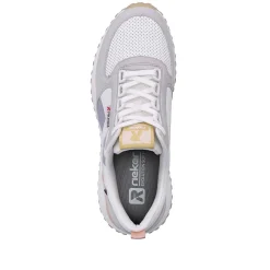 Rieker Women'S Sneaker Low Swan-White Clay-Beige Pastel