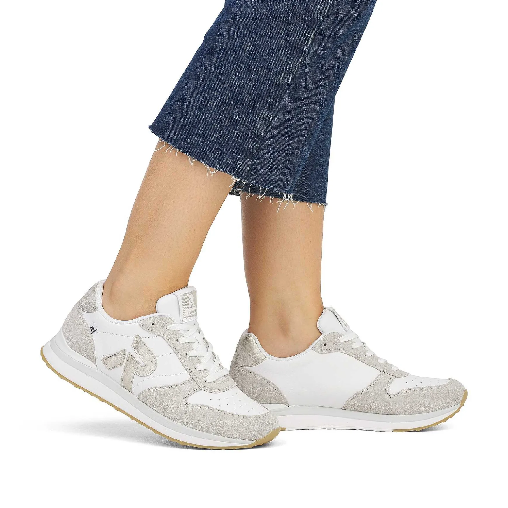 Rieker Women'S Sneaker Low Pearl-White Clay-Beige