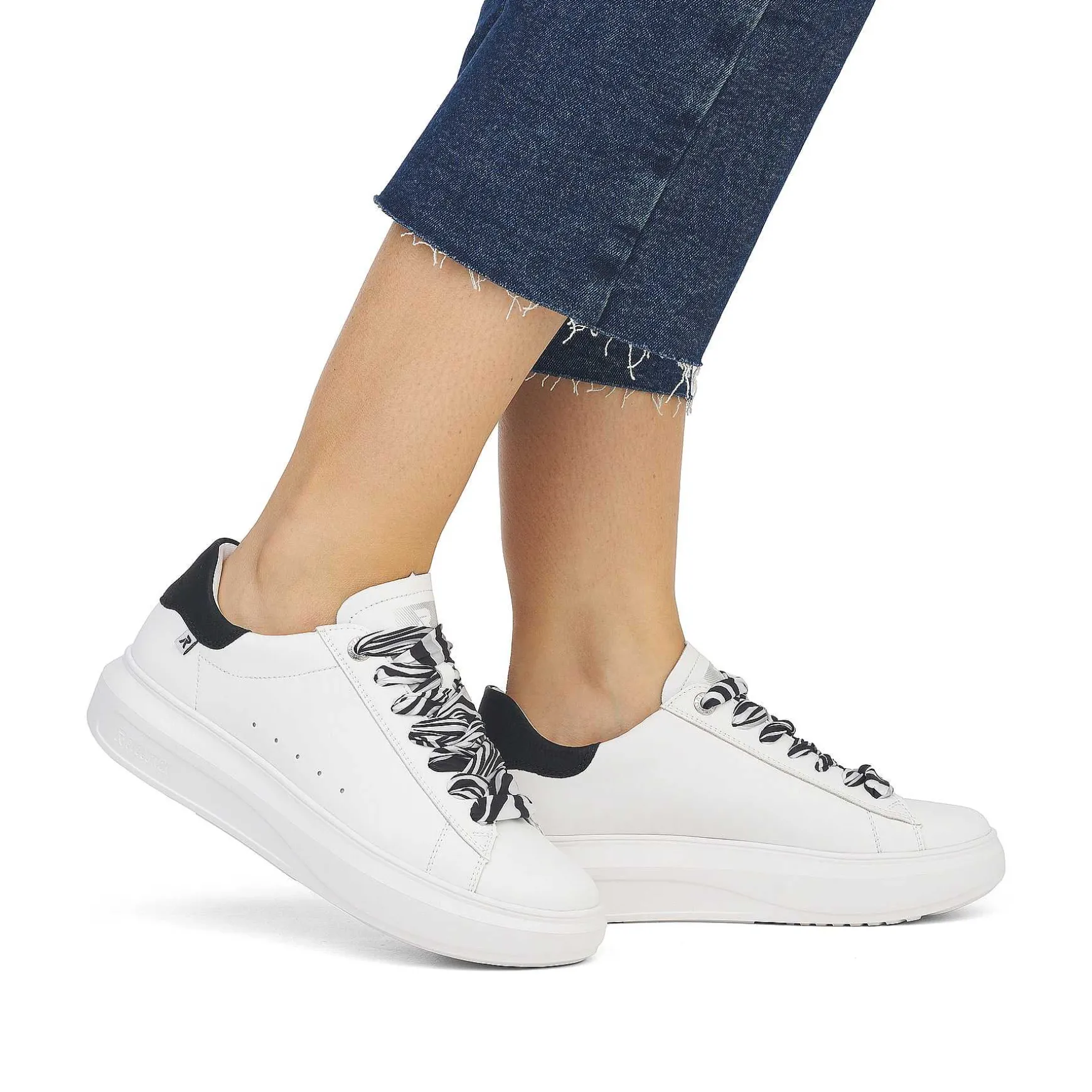 Rieker Women'S Sneaker Low Crystal-White Deep-Black