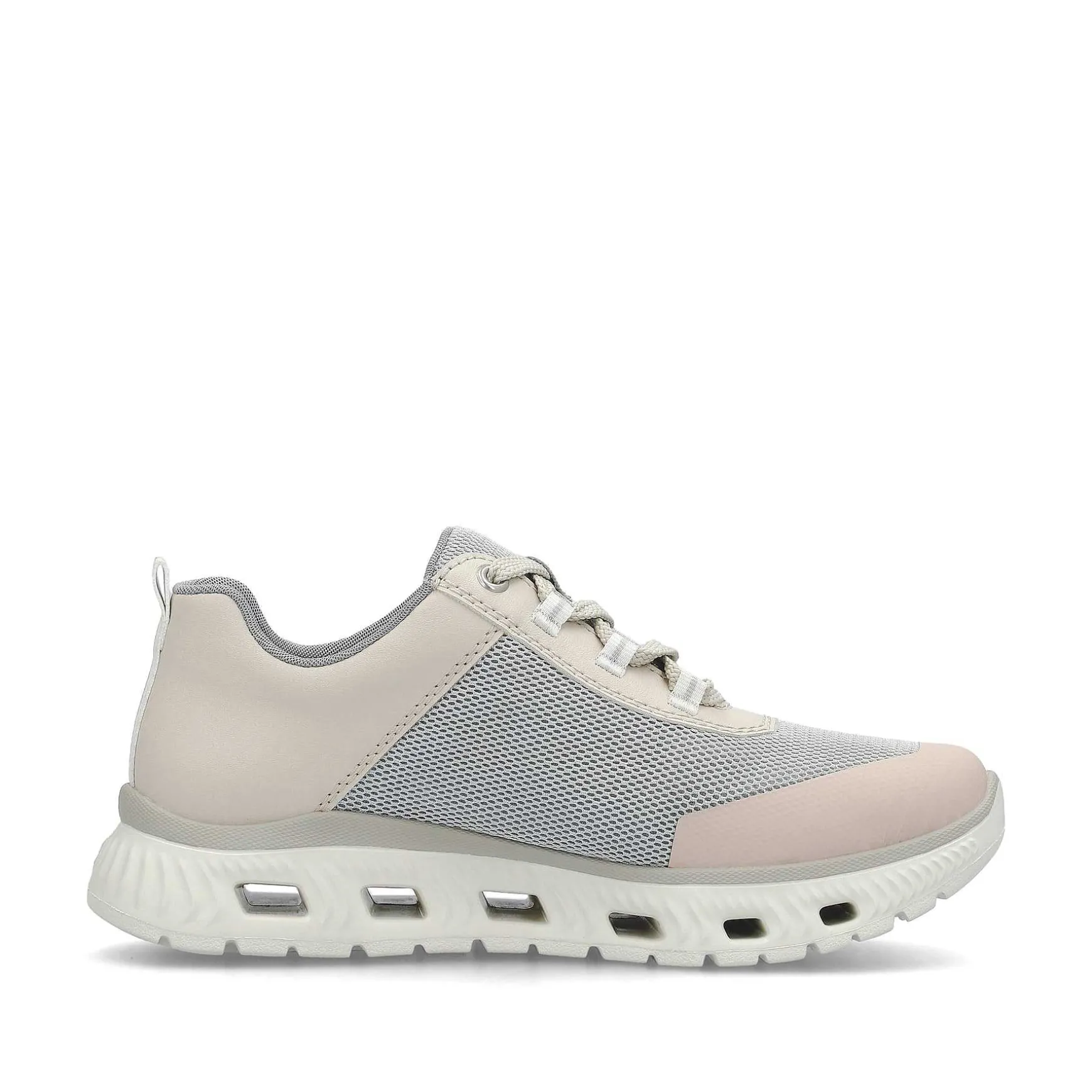 Rieker Women'S Sneaker Low Light Beige-Pastel Blue-Pink