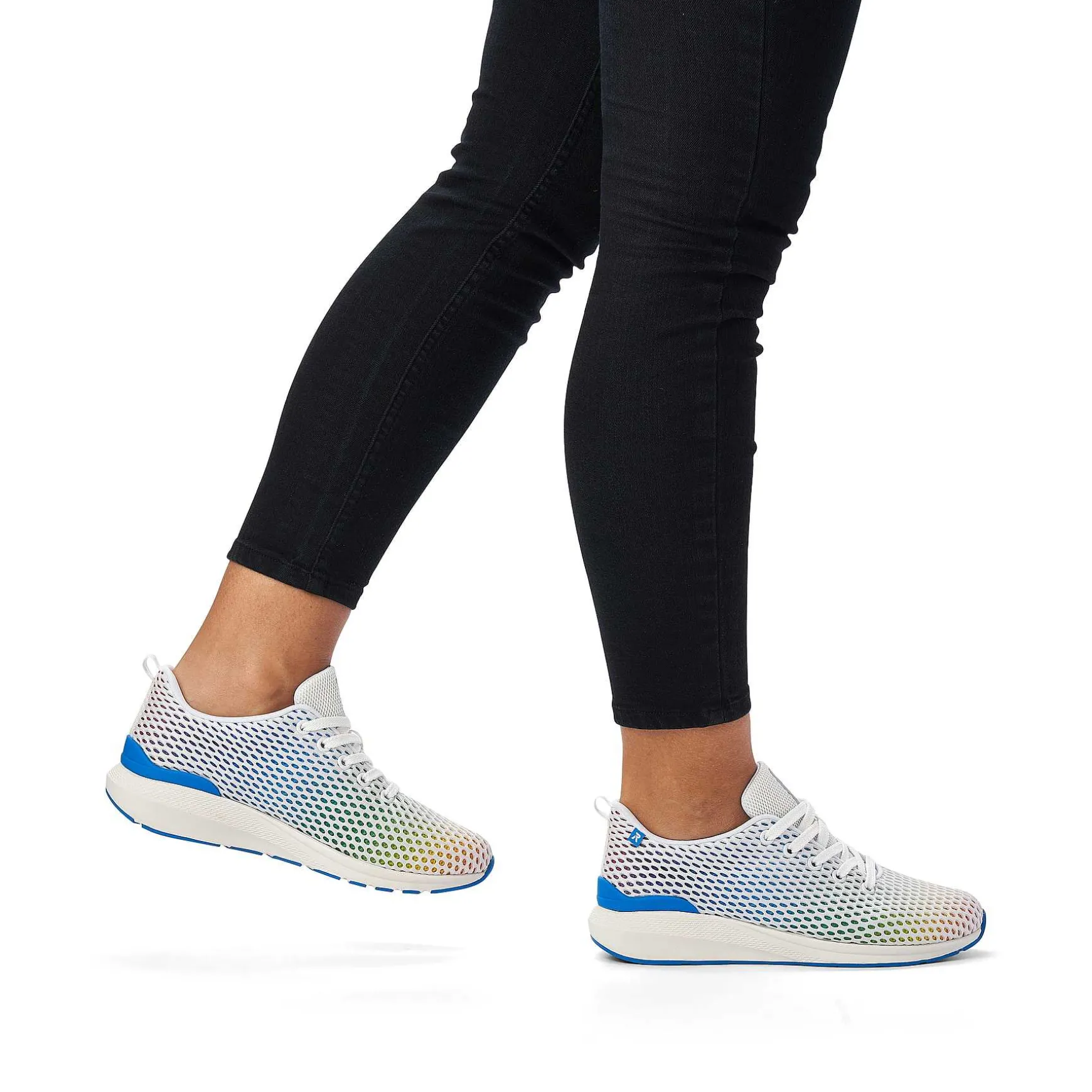Rieker Women'S Sneaker Low Crystal-White Rainbow