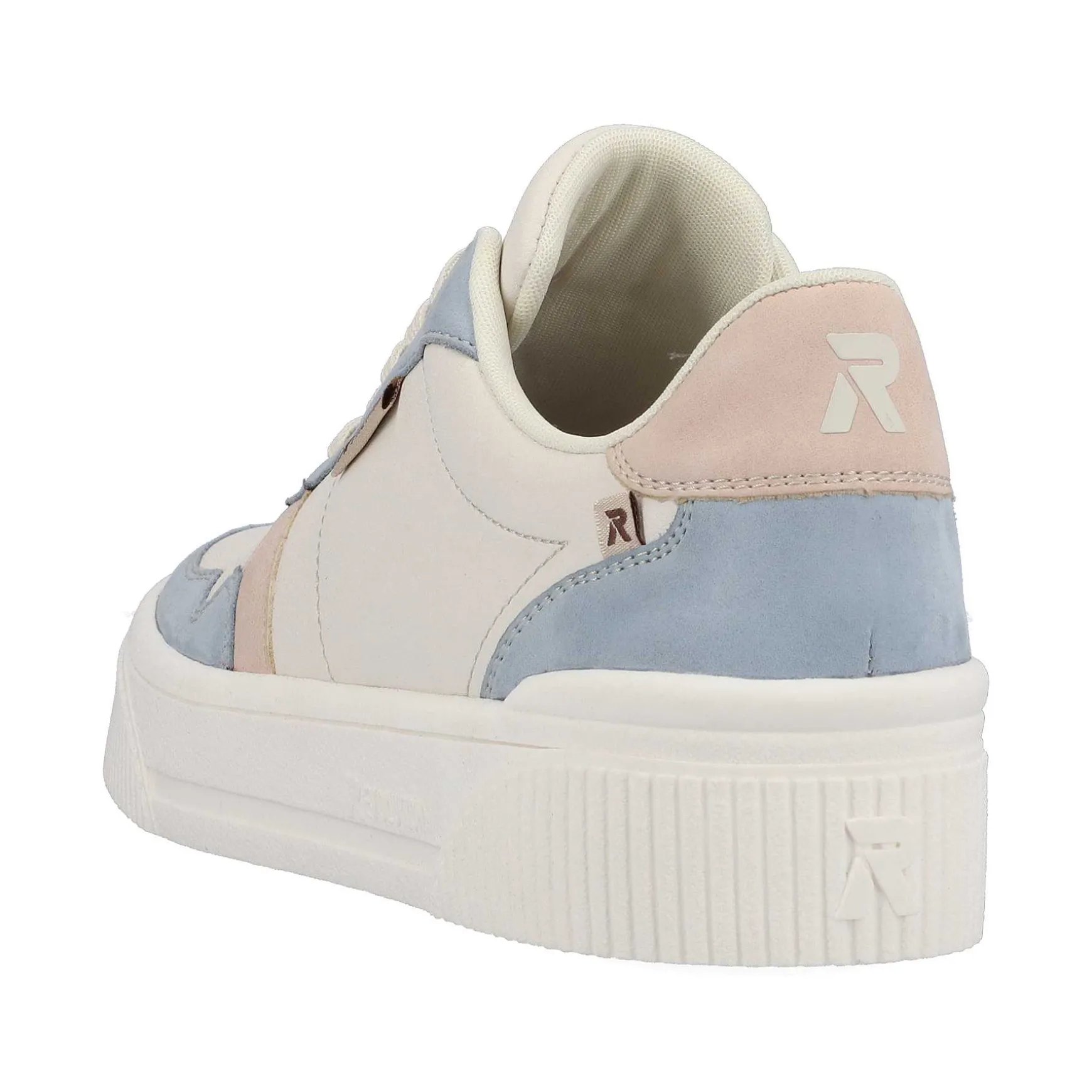 Rieker Women'S Sneaker Low Vanilla-White Light-Blue