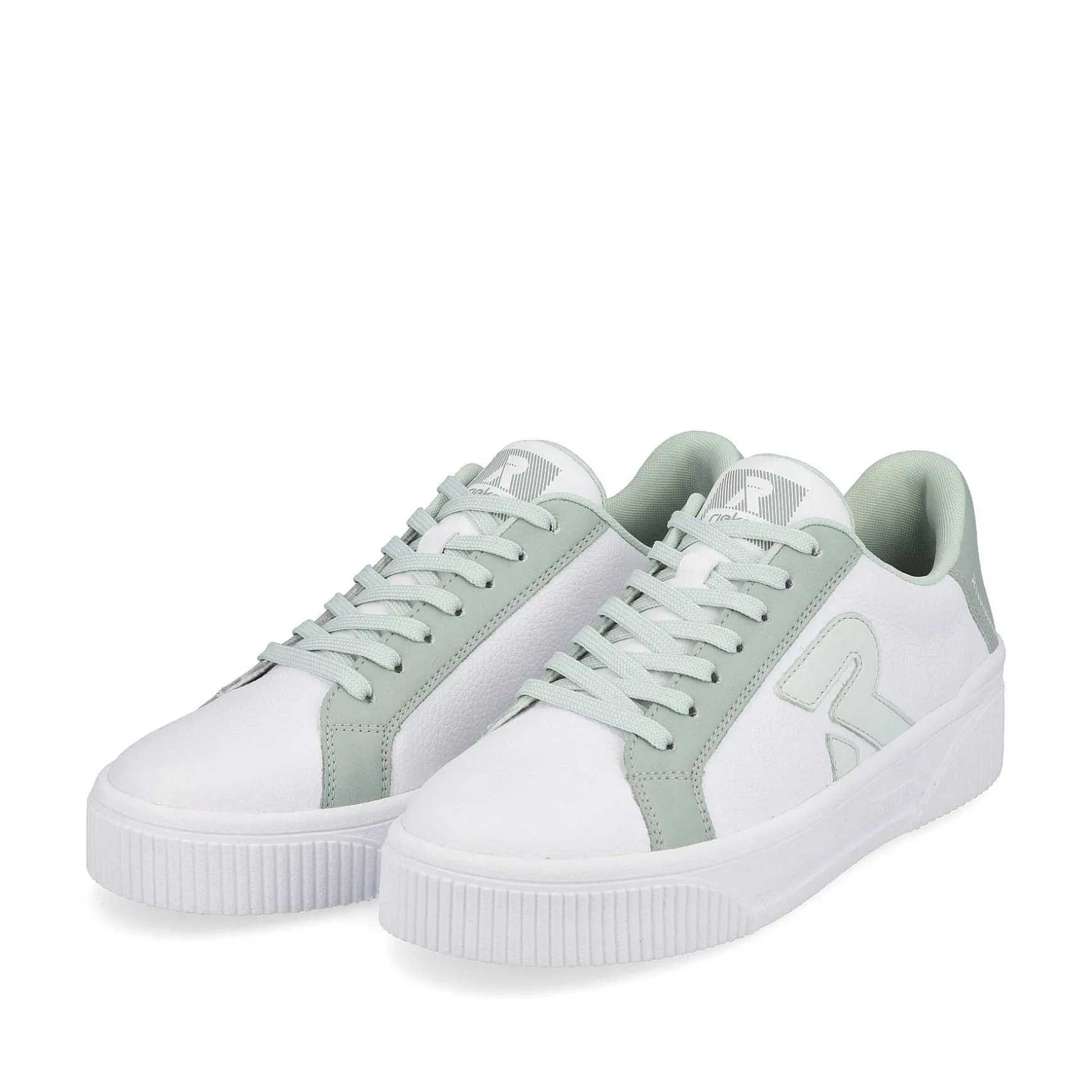 Rieker Women'S Sneaker Low Swan-White Mint-Green