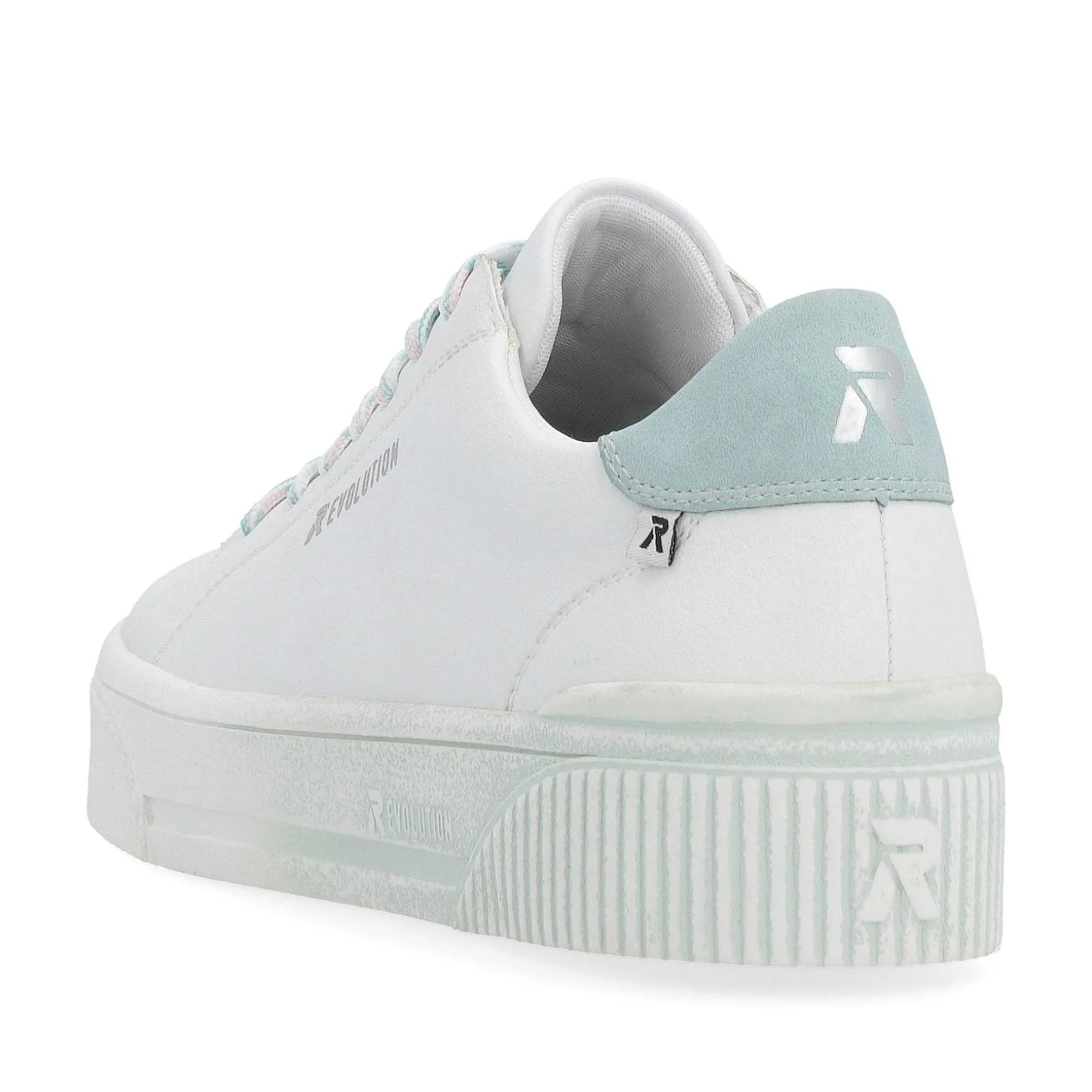 Rieker Women'S Sneaker Low Crystal-White Light-Aqua