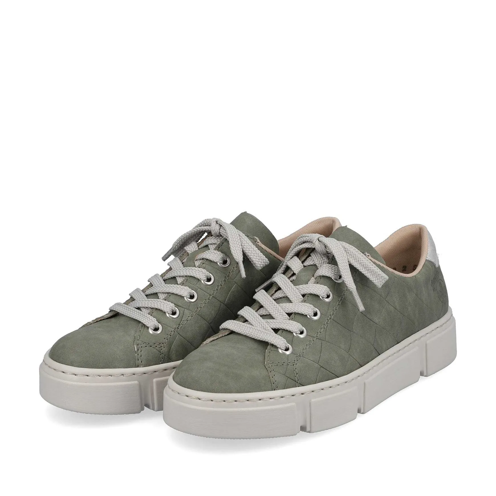 Rieker Women'S Sneaker Low Olive Green-Sand Beige