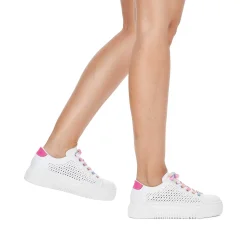 Rieker Women'S Sneaker Low Cream White-Flamigor Pink
