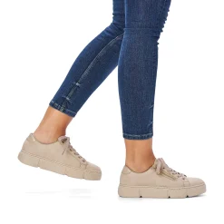 Rieker Women'S Sneaker Low Cream Beige