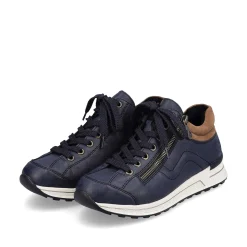 Rieker Women'S Sneaker Low Navy Blue-Brown